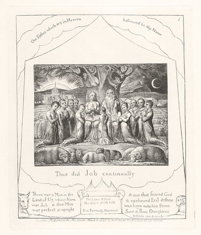 Thus Did Job Continually, 1825 by William Blake